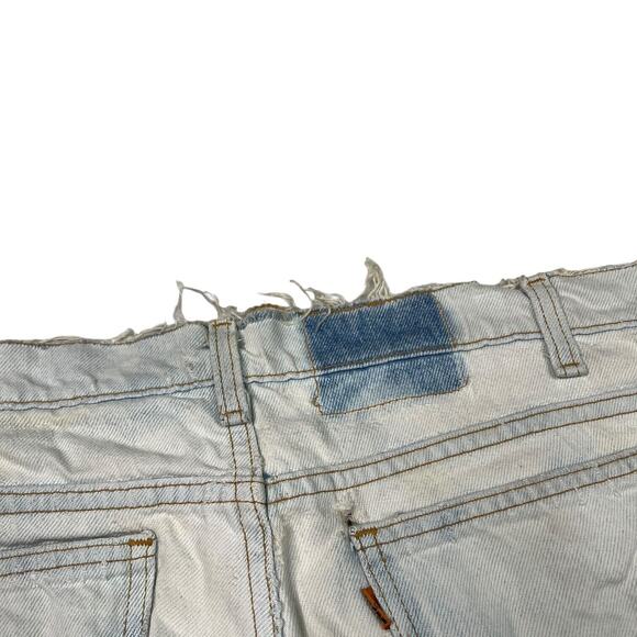 Levi’s VTG 90s 560 Loose Fit Baggy Jean Shorts Jort Orange Tab FLAW Acid Wash 36 - Picture 8 of 10